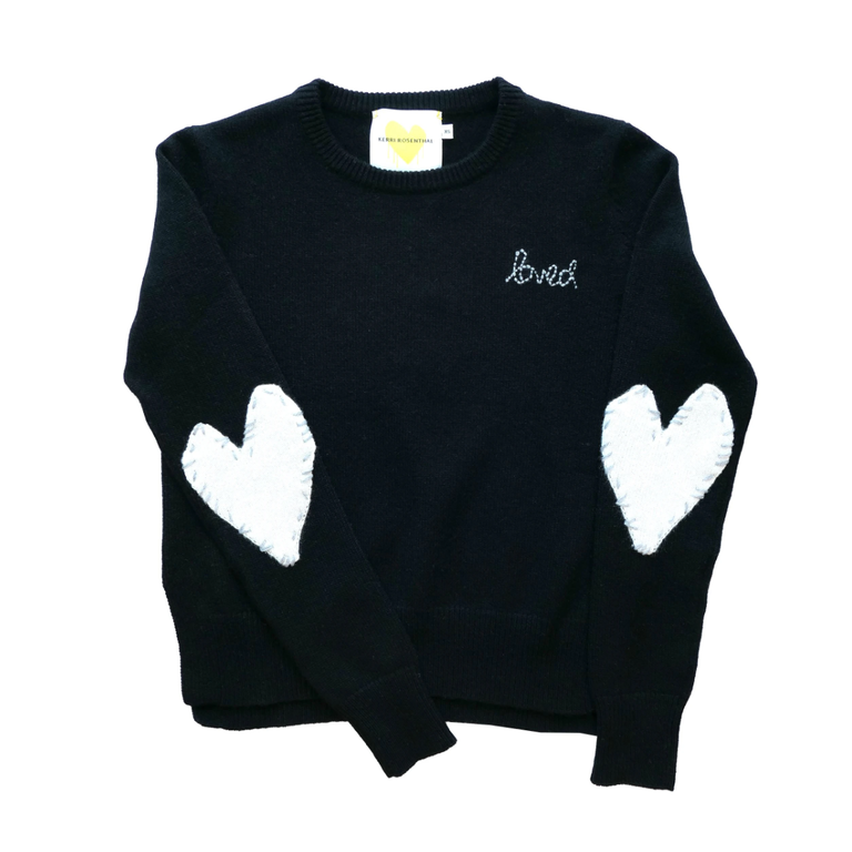 Kerri Rosenthal Patchwork Love Cashmere Sweater Black & Oatmilk
