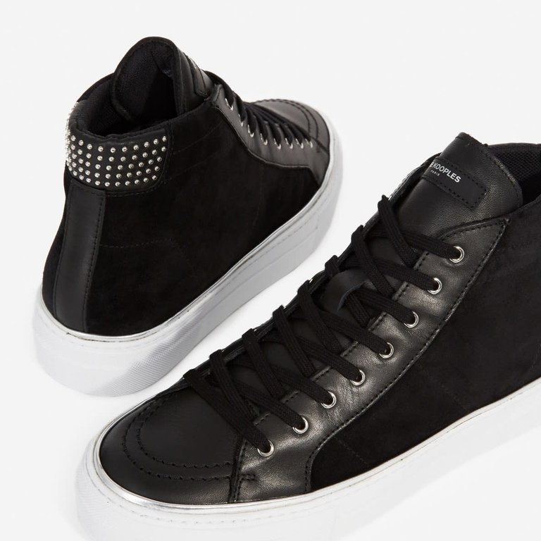 The Kooples Suede Sneaker  Black With Studs