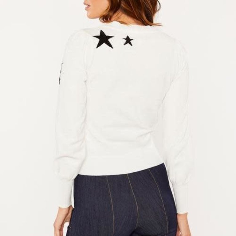Cinq a Sept Emmie Sweater White With Black Stars