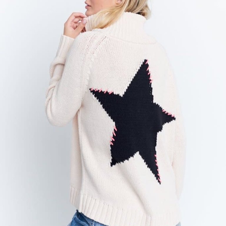 Lisa Todd Starlight Sweater Light Pink With Black Star