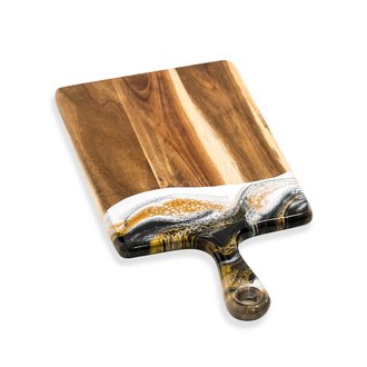 Zarchive Lynn & Liana Serveware Black, White, & Gold Medium Cheeseboard