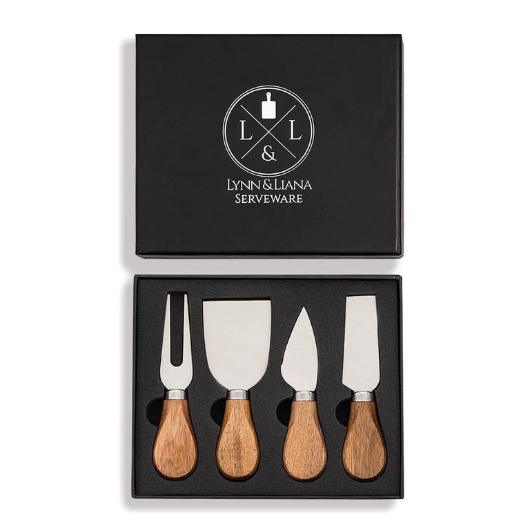 Lynn & Liana Serveware Acacia Boxed Cheese Spreader Set