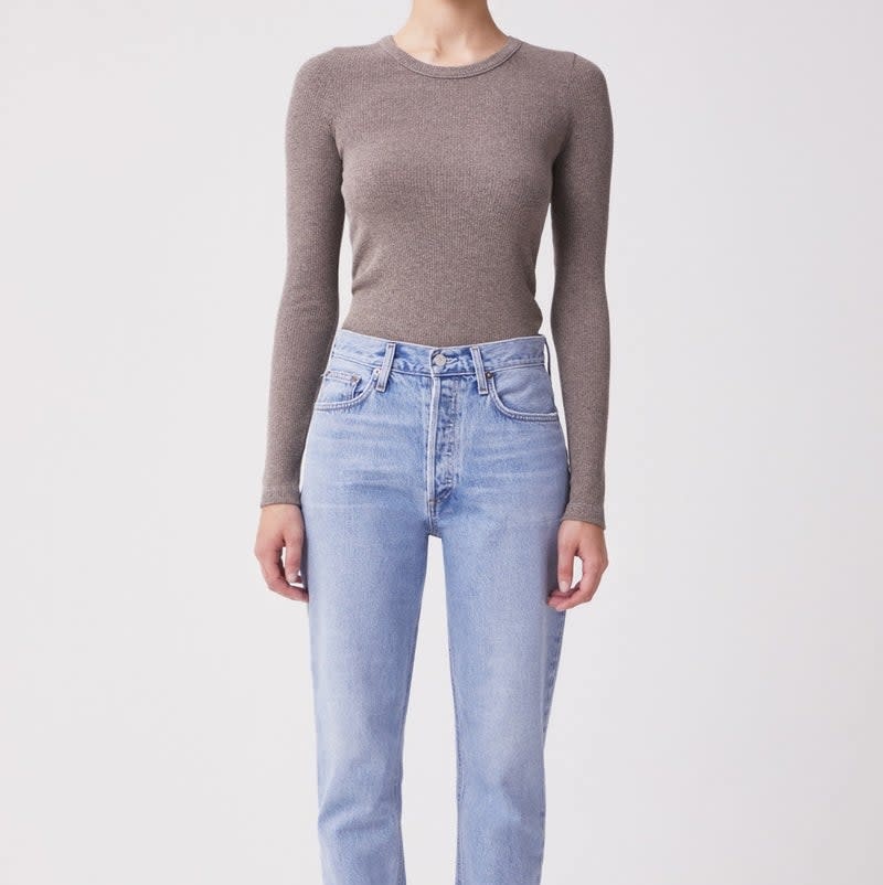 Maya Scoop Neck Rib Granola Heather