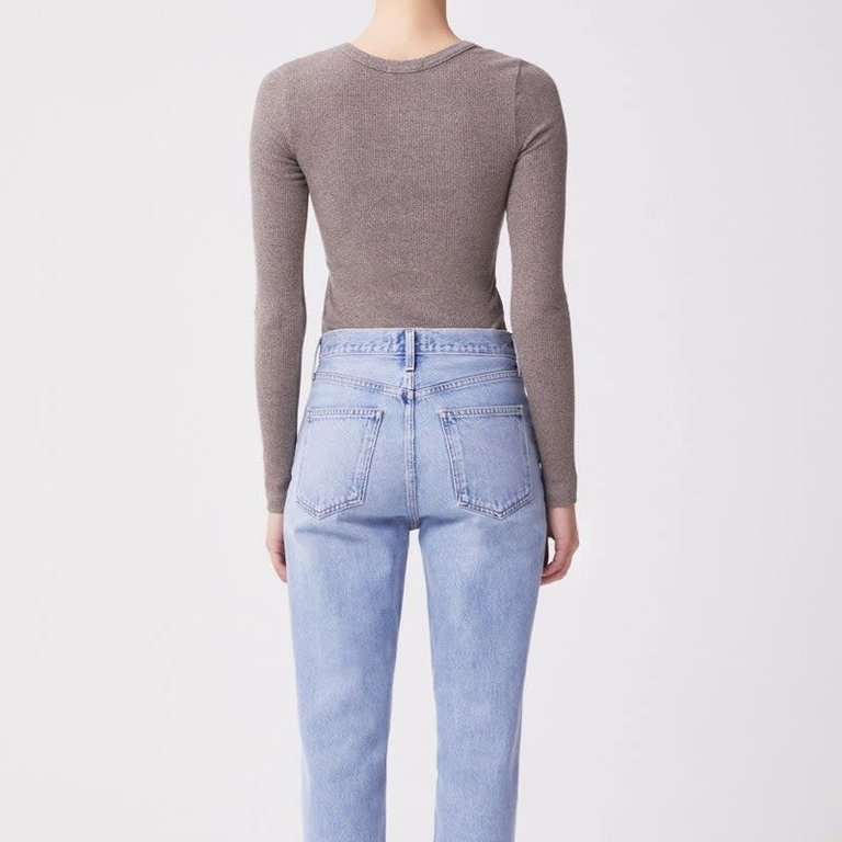 Agolde Maya Scoop Neck Rib Granola Heather