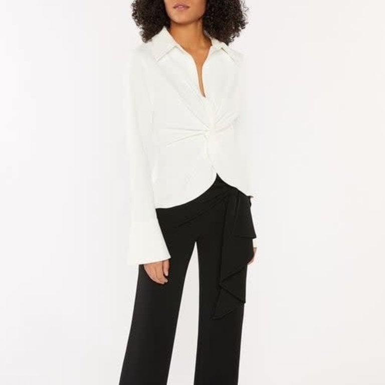 Cinq a Sept Faux Leather Mckenna Top Ivory
