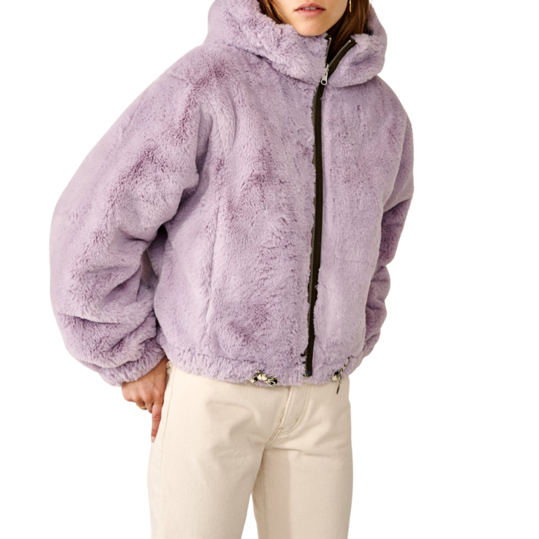 Belle rose Reversible Loud Jacket Military /Lavender Fur