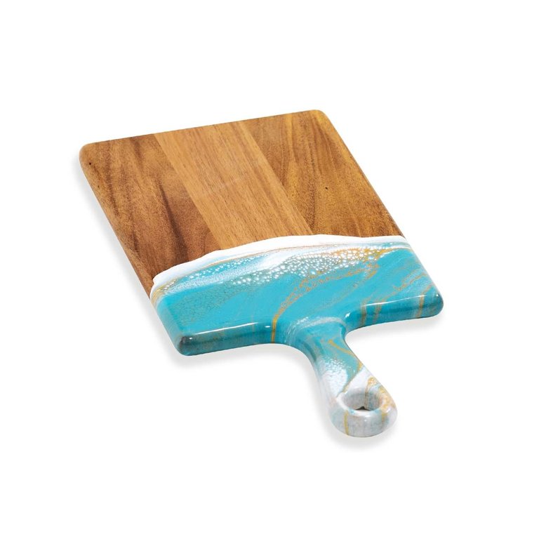 Lynn & Liana Serveware Teal/White/Gold Small Cheeseboard