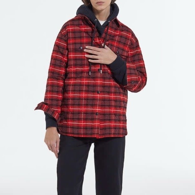 Red Plaid Shirt Jacket