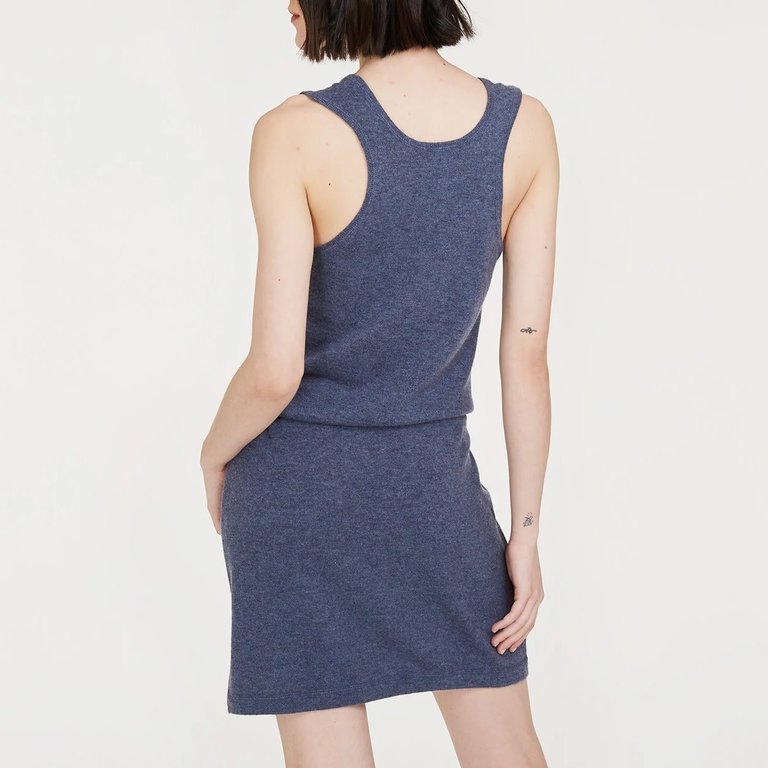 Autumn Cashmere Drawstring Tank Dress Mood Indigo