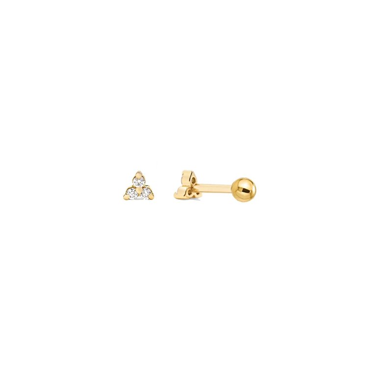 Kikichic CZ Diamond Triangle Screw Flat Back Earrings Gold