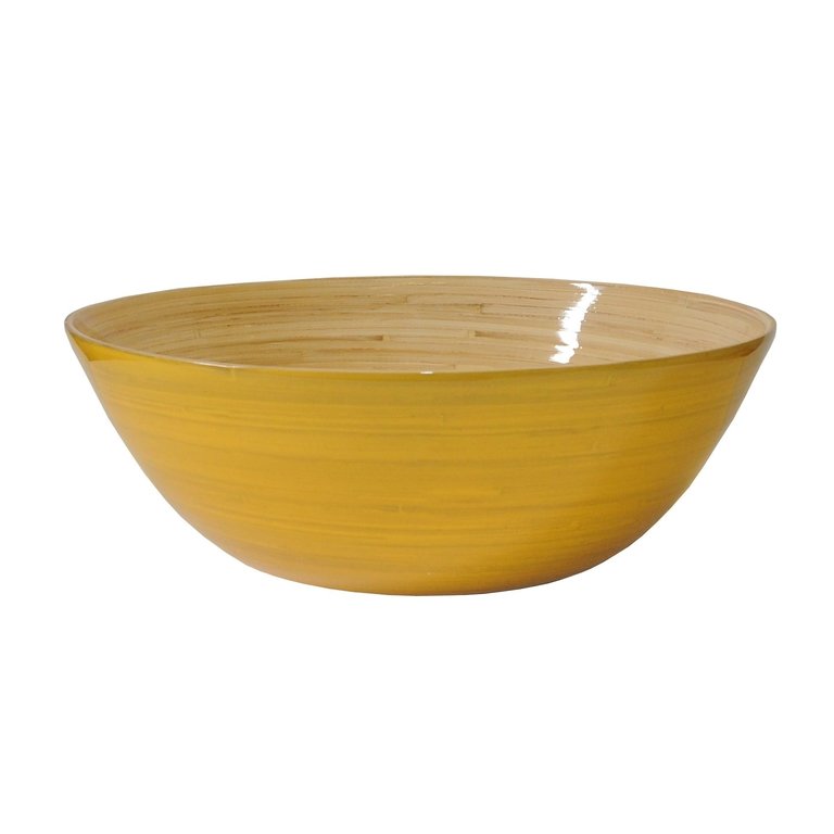 Albert L (punkt) Extra Large Shallow Bamboo Bowl Yellow