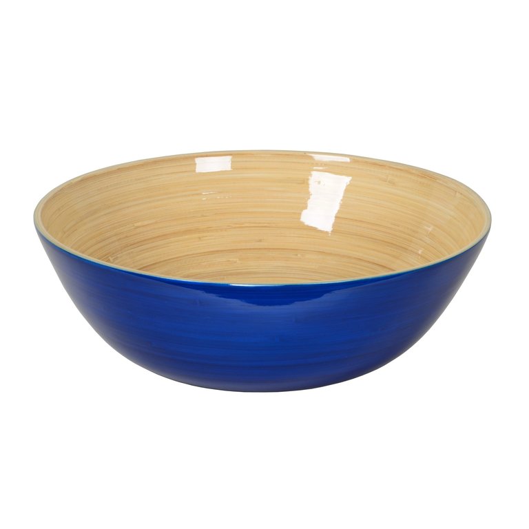 Albert L (punkt) Large Shallow Bamboo Bowl Blue