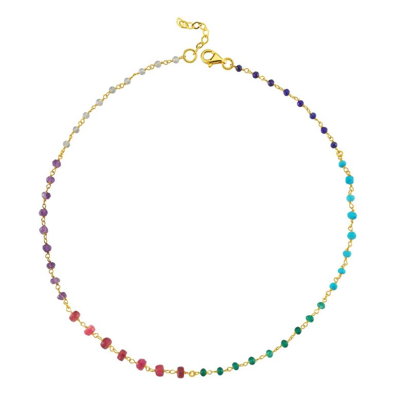 Maison Irem Multicolor Spectrum Bead Necklace