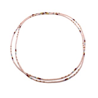 Omni Stretch Glass Bead Choker With Brass Charm Pink