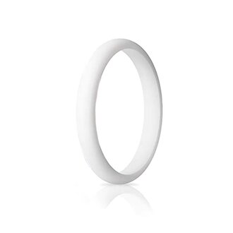 Casual Carats White Silicone Stackable Band