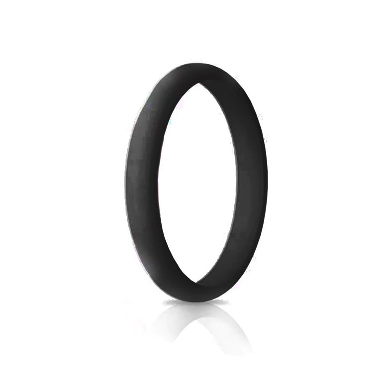Casual Carats Black Silicone Stackable Band