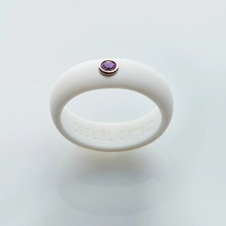 Amethyst White Silicone Ring