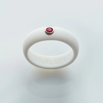 Ruby White Silicone Ring