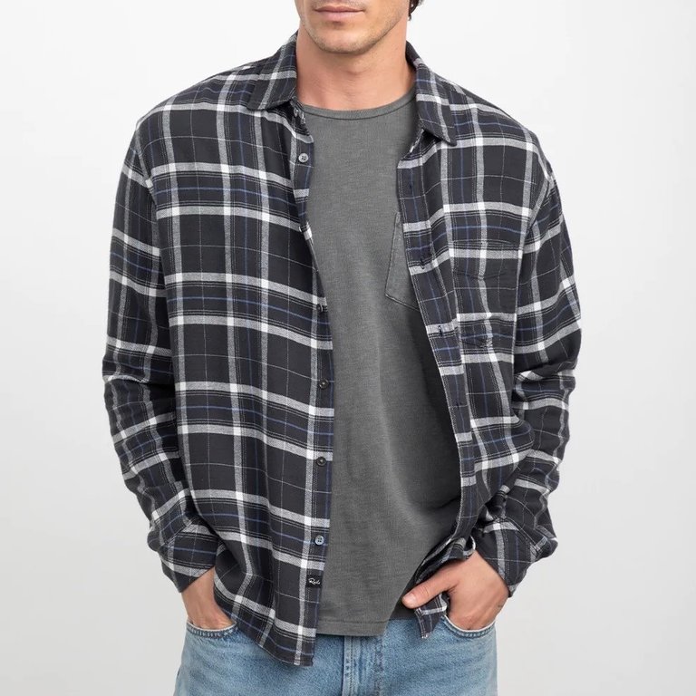 Rails Men Lennox Flannel Shadow White Cobalt