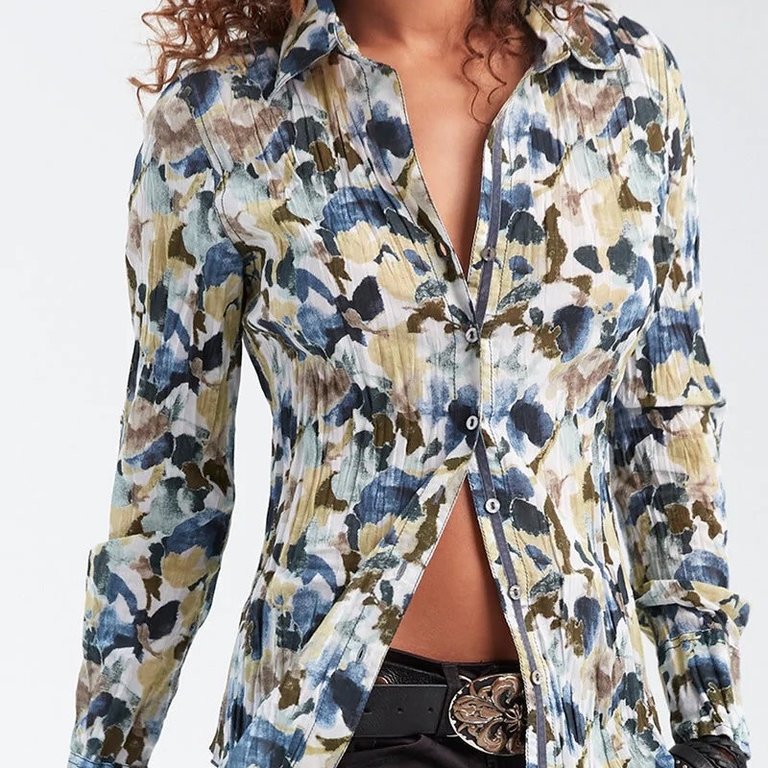 Cino Camden Floral Petrol Blouse