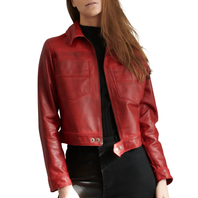 Jakett Harley Floral Burnished Leather Jacket - Sublime Telluride