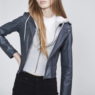 Jakett Molly Burnished Leather Jacket Slate