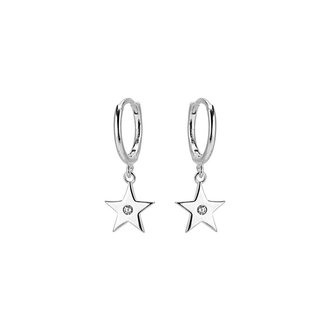 Kikichic CZ Star Dangle Huggies Silver