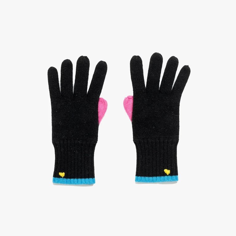 Kerri Rosenthal Cashglove Color Block Black