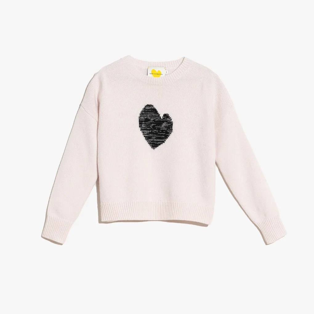 Kerri Rosenthal Boyfriend Pullover Marled Heart Pearl - Society Telluride
