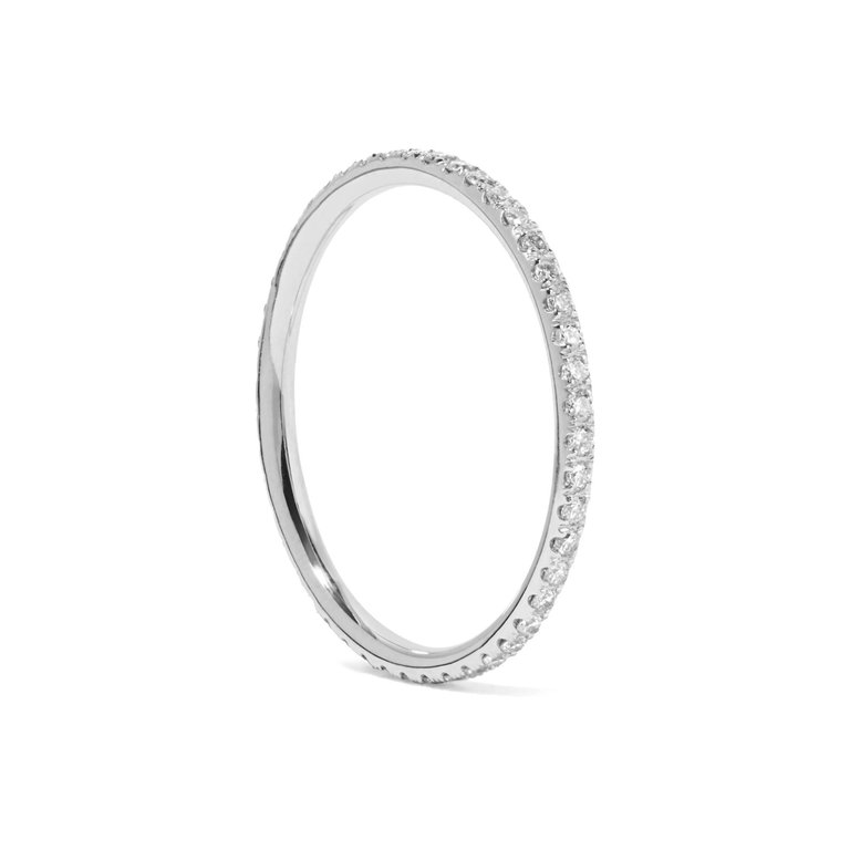 Kikichic CZ Diamond Thin Stacking Ring  Silver (7)