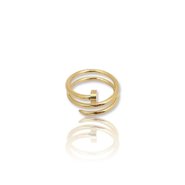 Kikichic Design Swirl Nail Ring  14k Gold (7)