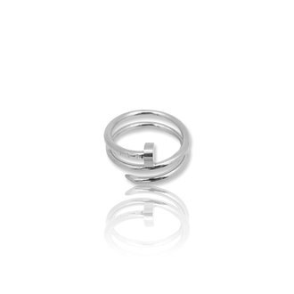 Kikichic Design Swirl Nail Ring  Silver (7)