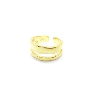 Kikichic Simple Double Row Band Ring  Gold (7)