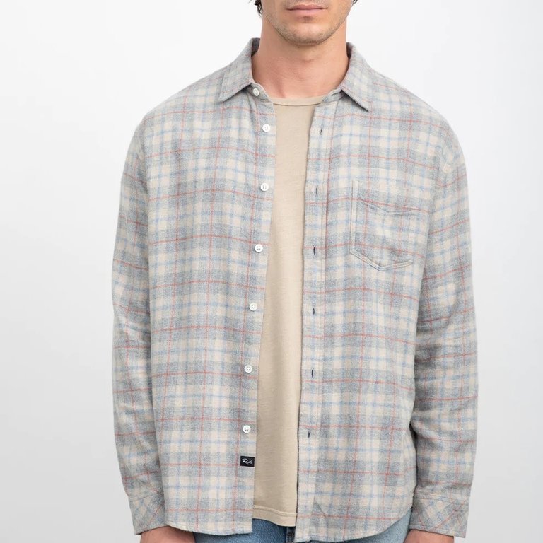 Rails Men Lennox Flannel Paper Grey Melange