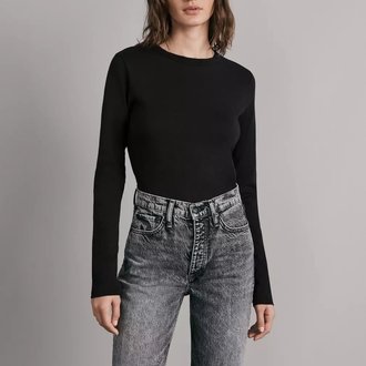 Rag & Bone The Slub Long Sleeve Tee Black