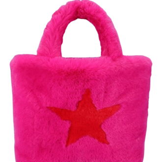 Faux Fur Star Bag Hot Pink