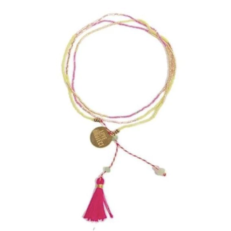 Bali UNITY Beaded Wrap/Necklace Pink