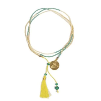 Bali UNITY Beaded Wrap/Necklace Yellow