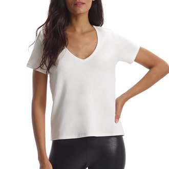 Cloud Short Sleeve V-Neck Tee White