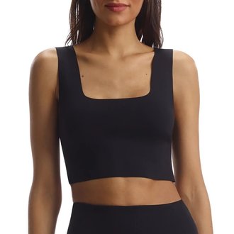 Neoprene Square Neck Crop Top Black