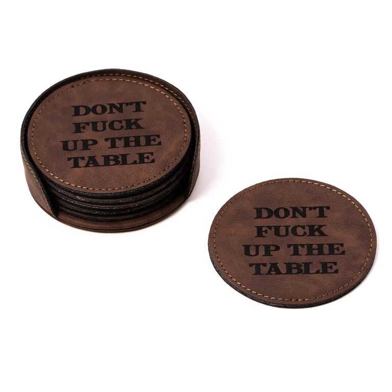 Bayberk Don't F*** Up the Table Coaster Set Brown