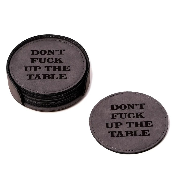 Bayberk Don't F*** Up the Table Coaster Set Grey