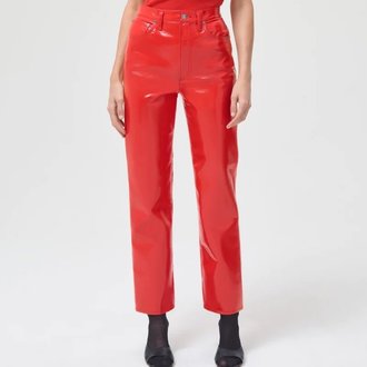 Agolde Recycled Leather 90s Pinch Waist in Chili