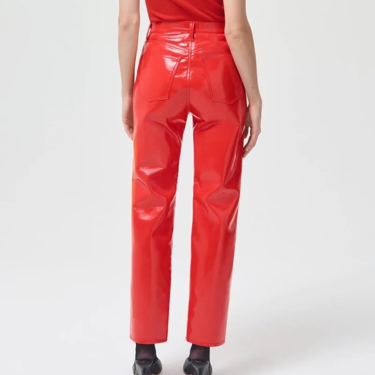 Agolde Recycled Leather 90s Pinch Waist in Chili