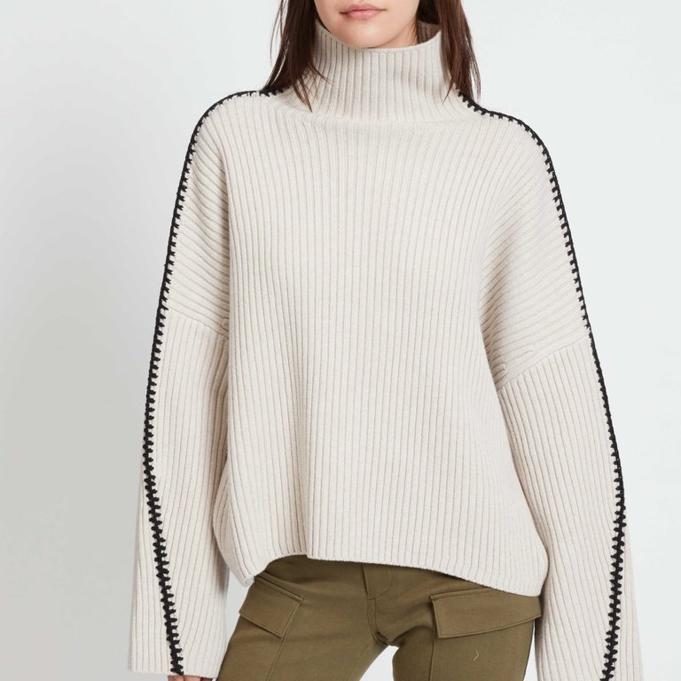 Rag & Bone Ingrid Rib Turtle Neck Ivory