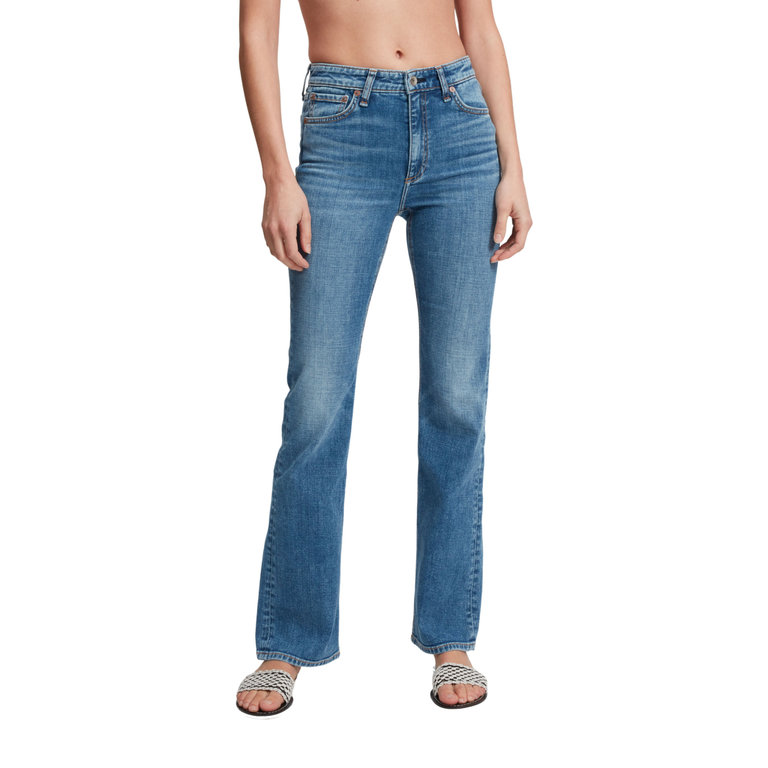 Rag & Bone Casey High-Rise Ankle Flare Jeans  Malibu