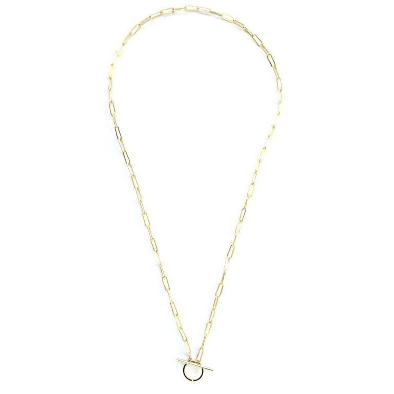 Kikichic Gold Paper Clip Toggle Clasp Necklace