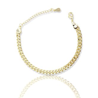 Kikichic Thin Cuban Chain Link Bracelet Gold