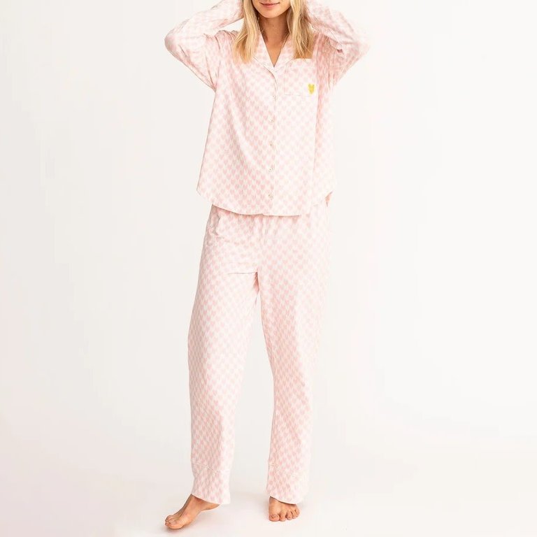 Kerri Rosenthal Betty Pajama Set Heart Check Blossom