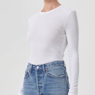 Agolde Shona Long Sleeve Tee White